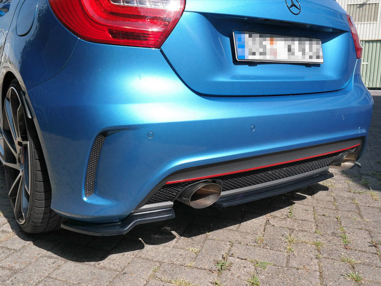 Central Rear Splitter (NO Vertical Bars) Mercedes A-class W176 Amg-line Pre-facelift (2013-2015) - Wayside Performance 