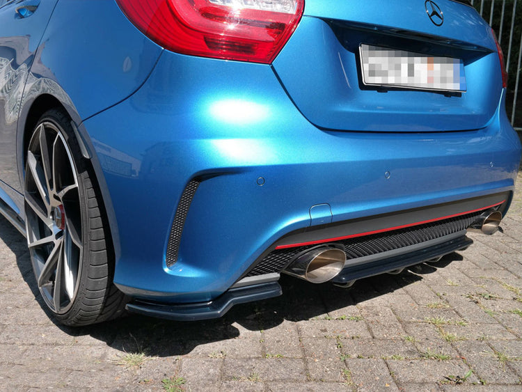 Central Rear Splitter (Vertical Bars) Mercedes A-class W176 Amg-line Pre-facelift (2013-2015) - Wayside Performance 
