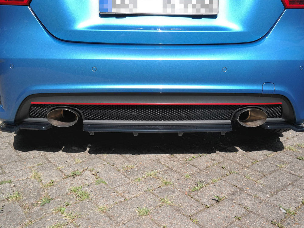 Central Rear Splitter (Vertical Bars) Mercedes A-class W176 Amg-line Pre-facelift (2013-2015) - Wayside Performance 