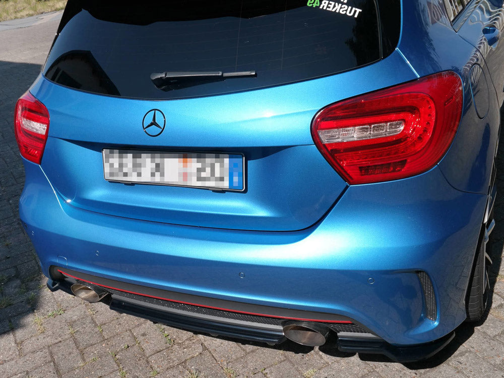 Central Rear Splitter (Vertical Bars) Mercedes A-class W176 Amg-line Pre-facelift (2013-2015) - Wayside Performance 