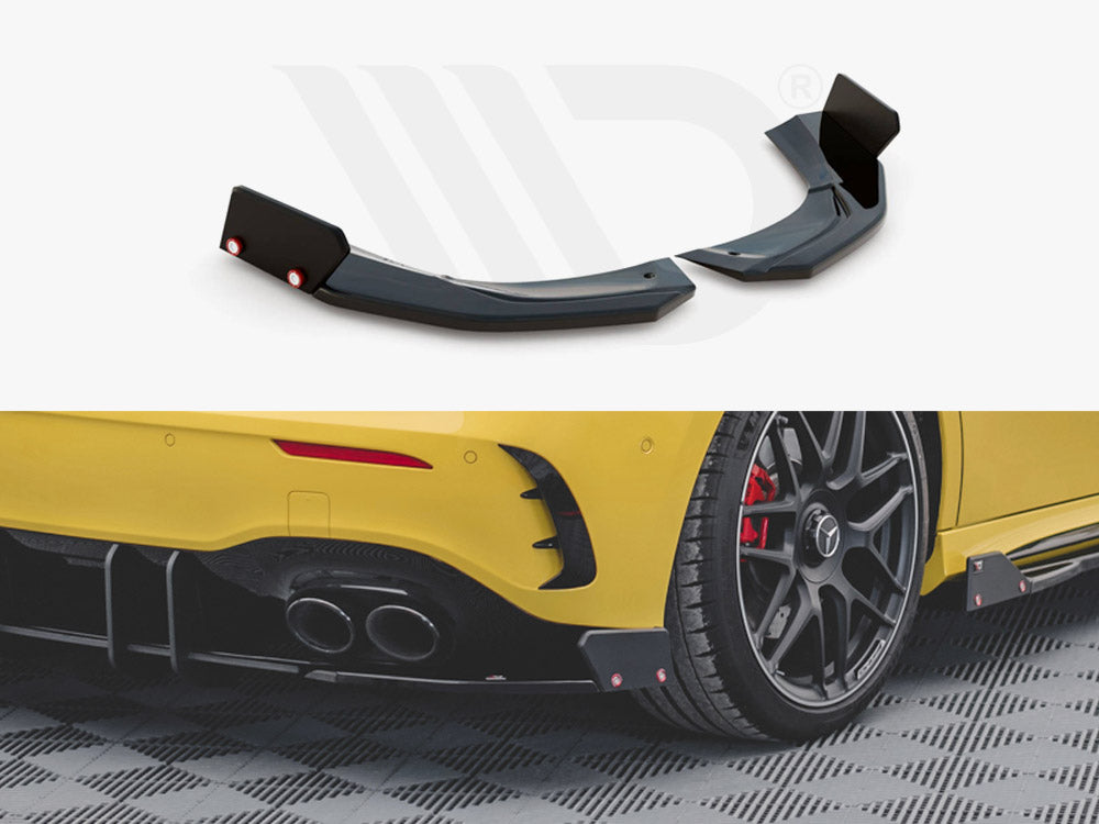 Rear Side Splitters V.2 + Flaps Mercedes AMG A 45 S Aero Pack W177 - Wayside Performance 