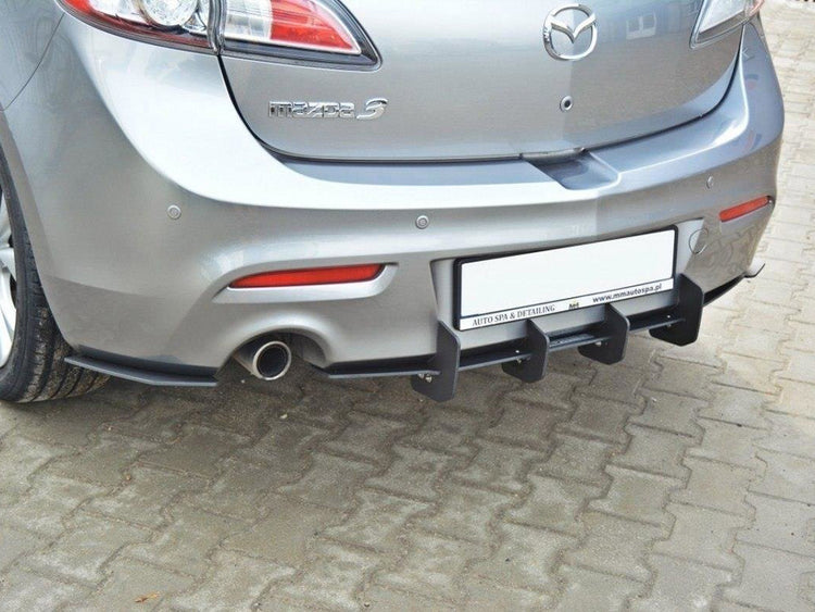 Mazda 3 MK2 Sport (Preface) Rear Diffuser & Rear Side Splitters - Wayside Performance 