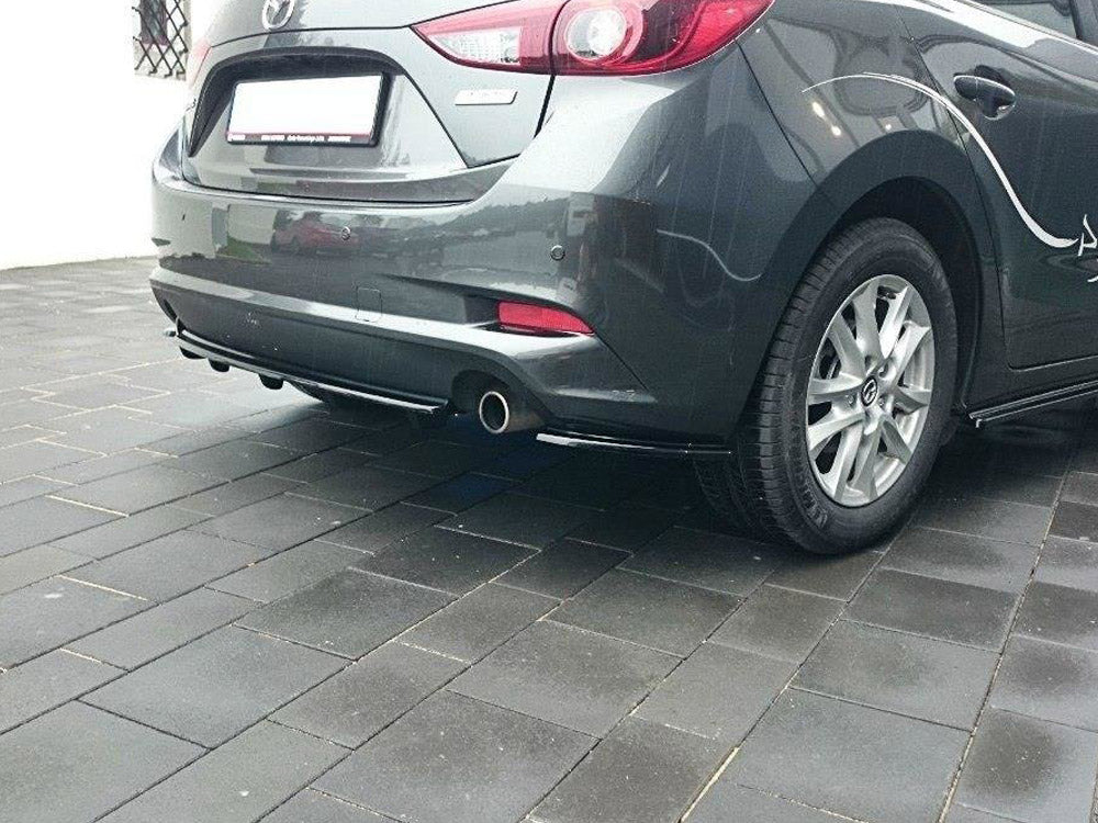 Central Rear Splitter (Vertical Bars) Mazda 3 Mk3 Facelift - Wayside Performance 