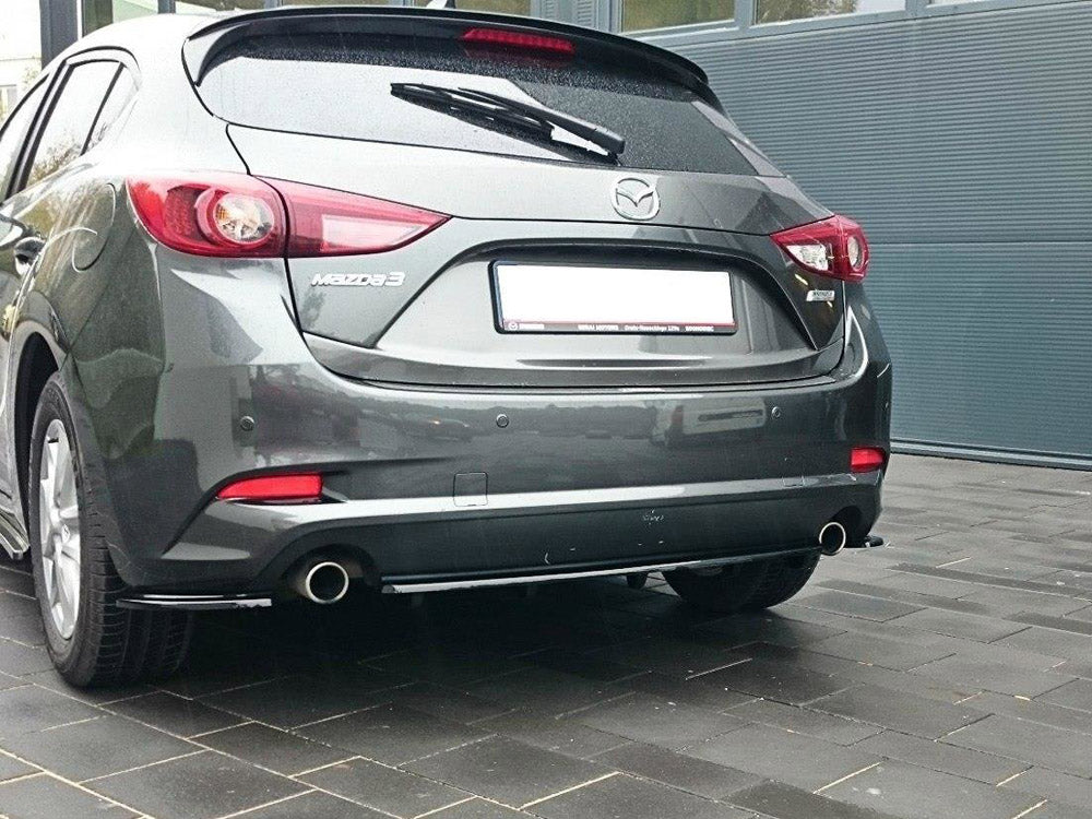 Central Rear Splitter (Vertical Bars) Mazda 3 Mk3 Facelift - Wayside Performance 