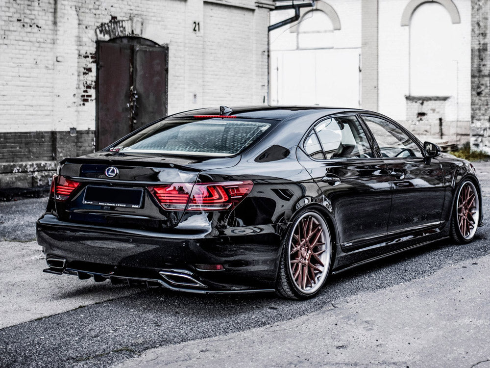 Central Rear Splitter (W/ Vertical Bars) Lexus LS MK4 Facelift (2012-2017) - Wayside Performance 