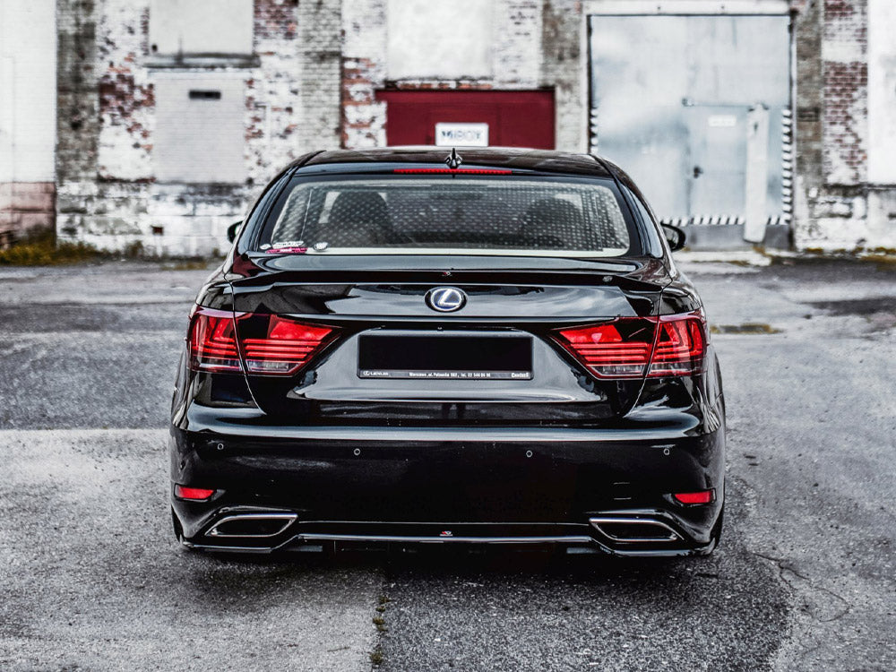 Central Rear Splitter (W/ Vertical Bars) Lexus LS MK4 Facelift (2012-2017) - Wayside Performance 