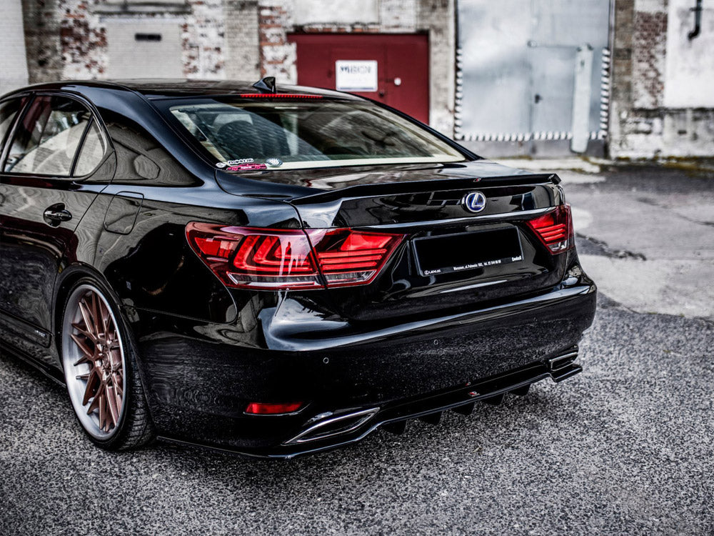 Central Rear Splitter (W/ Vertical Bars) Lexus LS MK4 Facelift (2012-2017) - Wayside Performance 