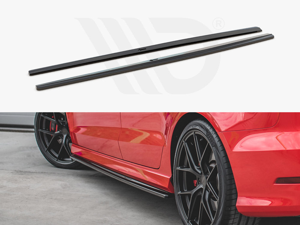 Maxton Design Side Skirts Diffusers V.1 Audi S3 / A3 S-line 8v / 8v Fl Sedan (2013-2020) - Wayside Performance 