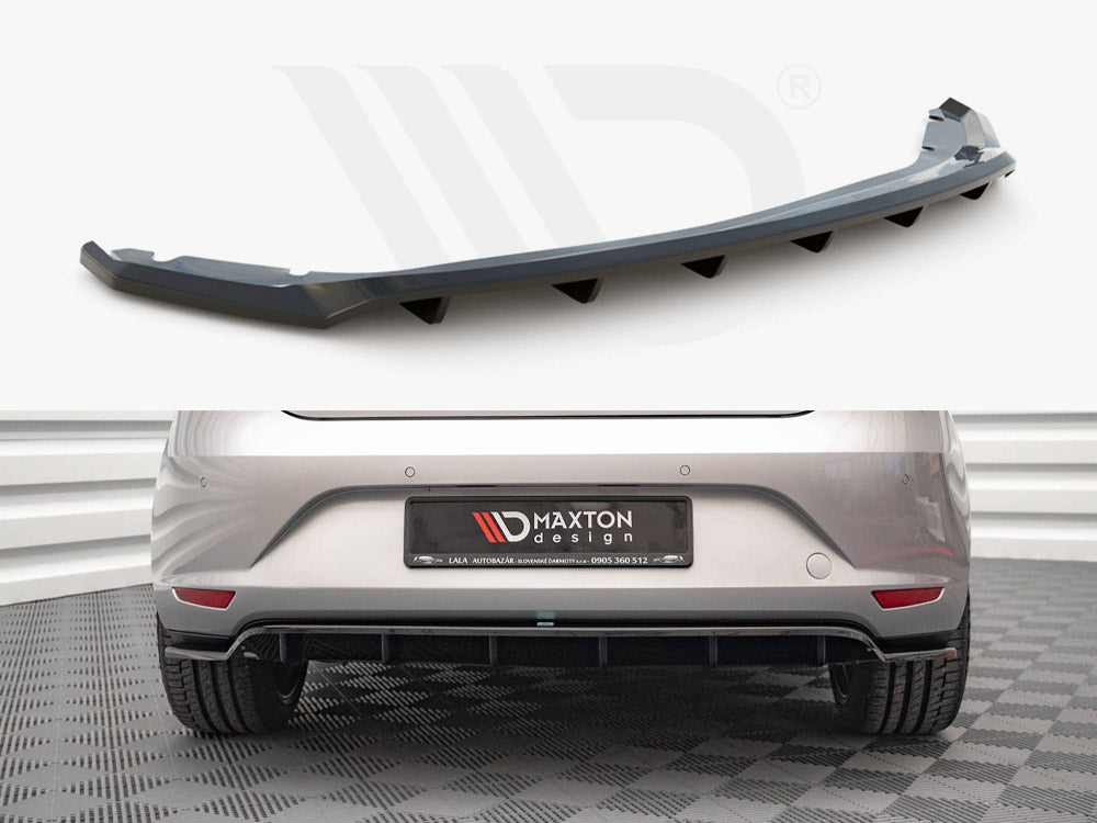 Central Rear Splitter (Vertical Bars) Seat Leon Hatchback Mk3 (2012-2016) - Wayside Performance 