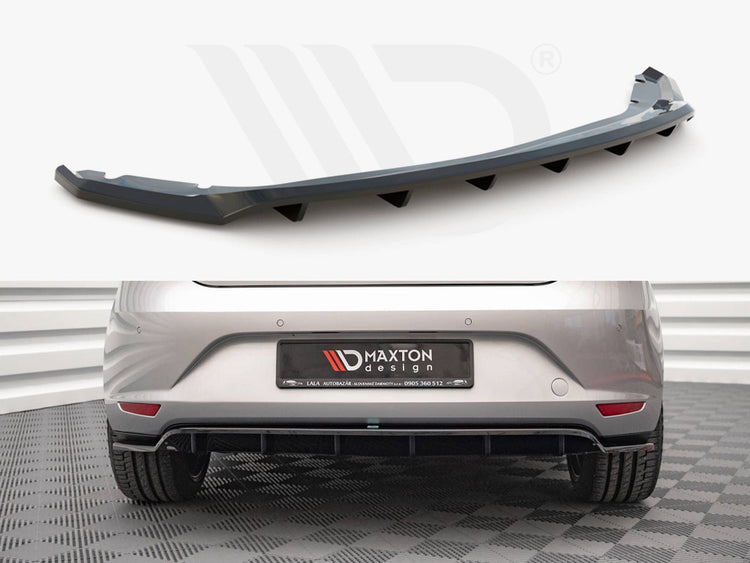 Central Rear Splitter (Vertical Bars) Seat Leon Hatchback Mk3 (2012-2016) - Wayside Performance 