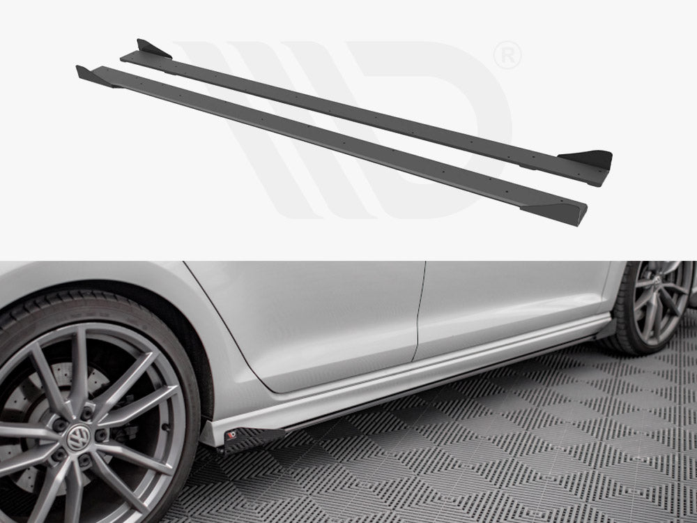 Street Pro Side Skirts Diffusers (+flaps) Vw Golf R Mk7 (2013-2016) - Wayside Performance 