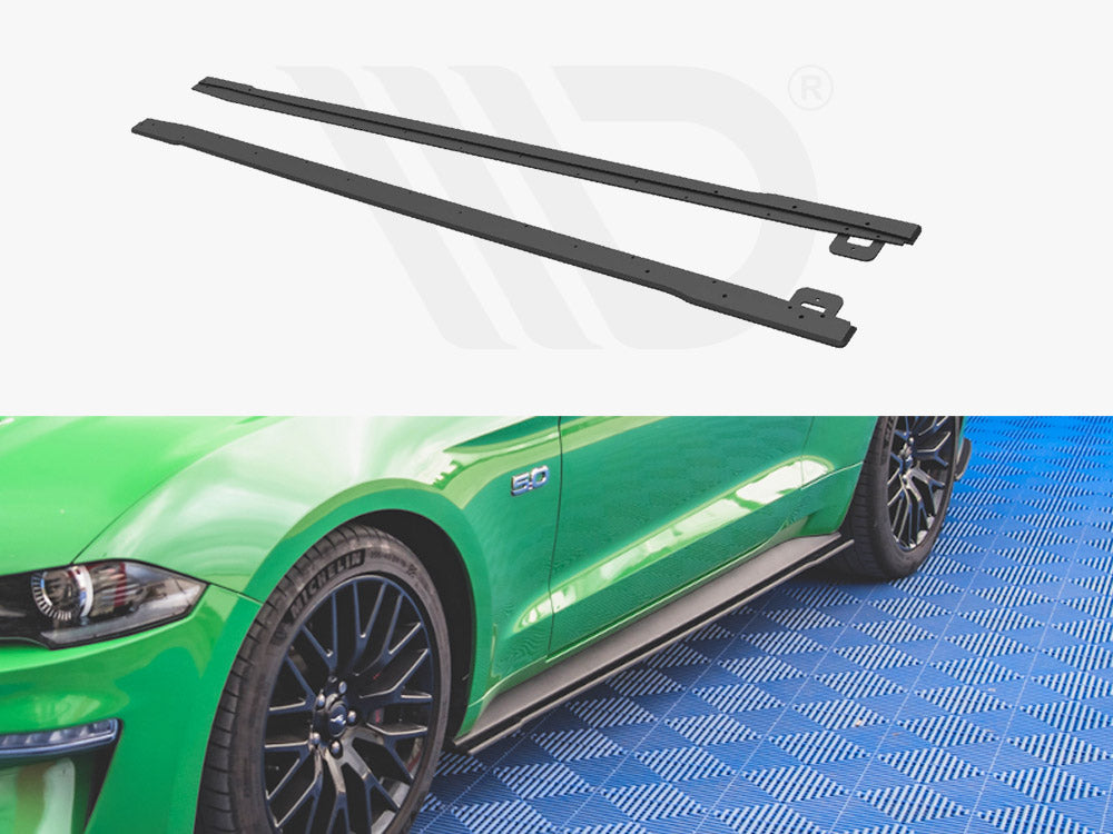 Street PRO Side Skirts Diffusers V.1 Ford Mustang GT MK6 Facelift (2017-) - Wayside Performance 