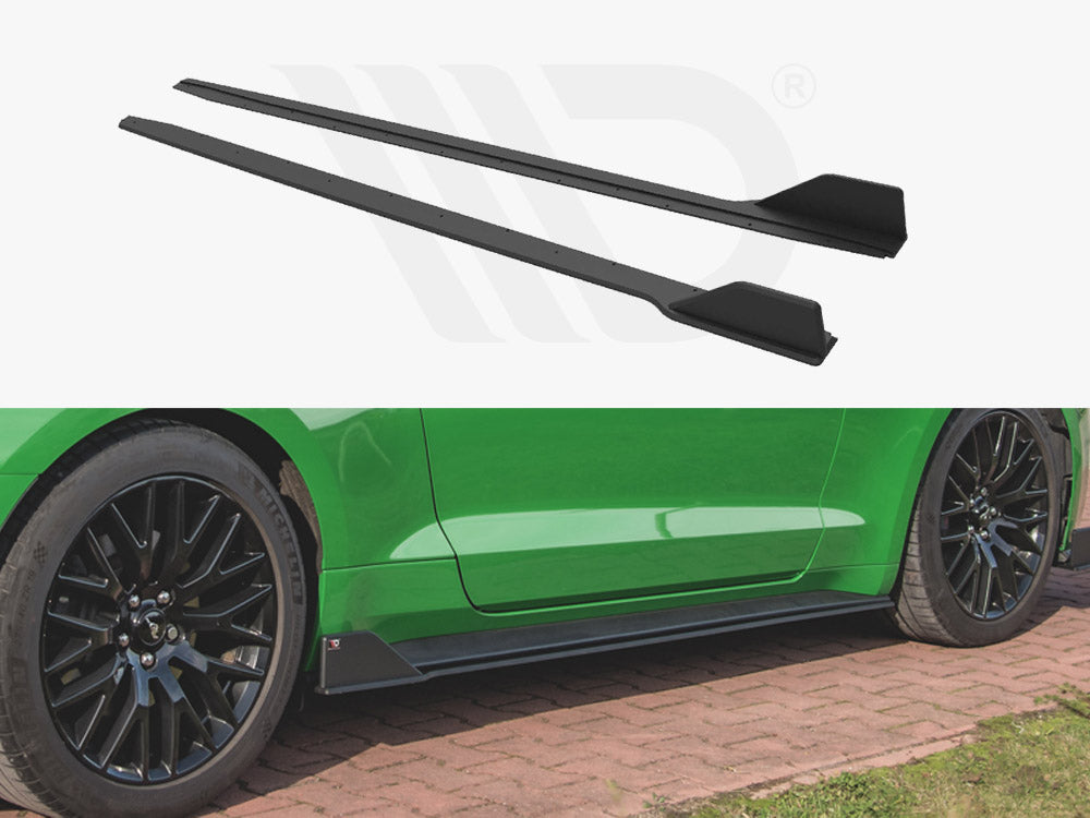 Street PRO Side Skirts Diffusers V.2 Ford Mustang GT MK6 Facelift (2017-) - Wayside Performance 