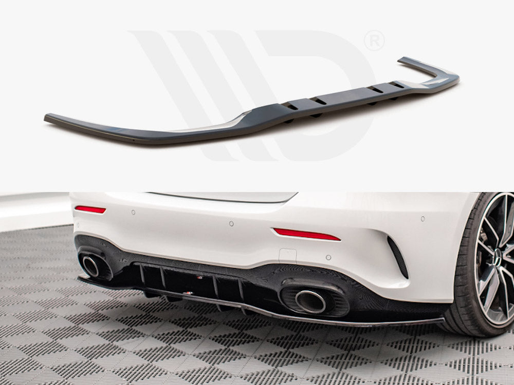 Central Rear Splitter V.1 (Vertical Bars) Mercedes A 35 AMG Sedan V177 - Wayside Performance 