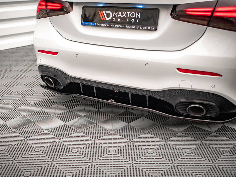 Central Rear Splitter V.1 (Vertical Bars) Mercedes A 35 AMG Sedan V177 - Wayside Performance 