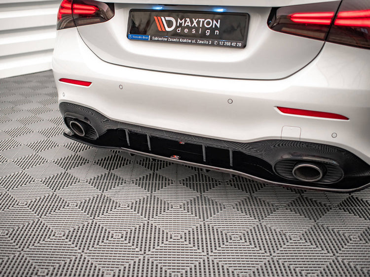 Central Rear Splitter V.1 (Vertical Bars) Mercedes A 35 AMG Sedan V177 - Wayside Performance 