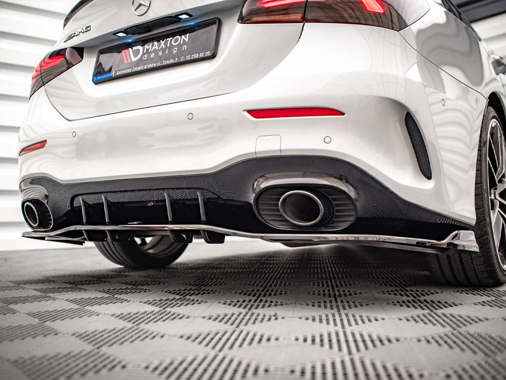 Central Rear Splitter V.2 (Vertical Bars) Mercedes A 35 AMG Sedan V177 - Wayside Performance 