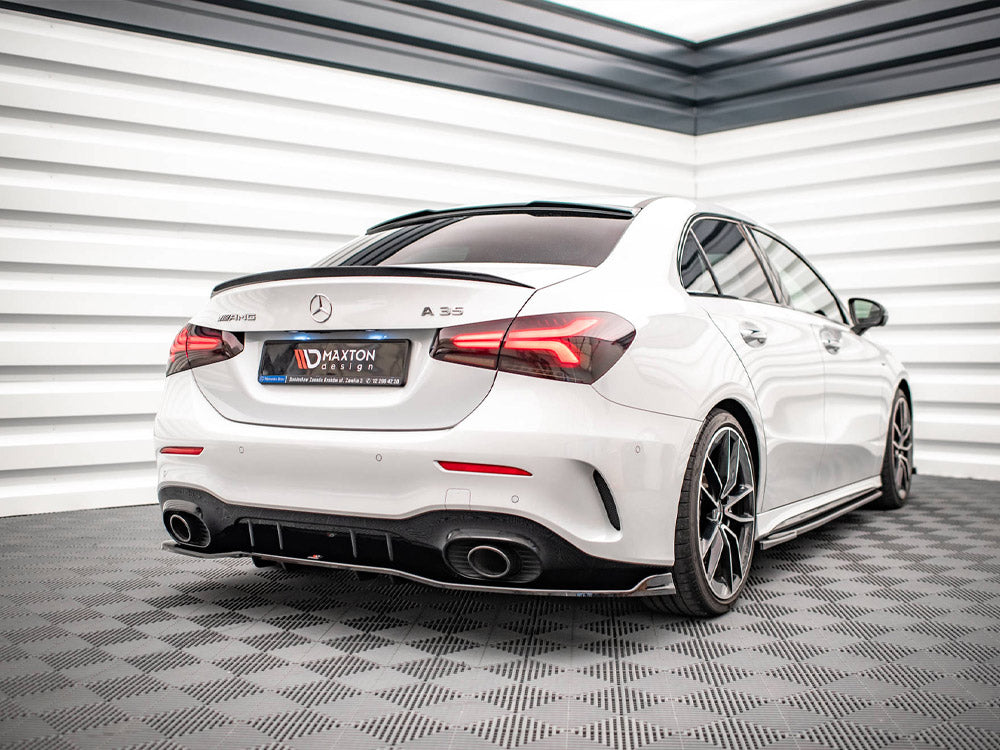 Central Rear Splitter V.2 (Vertical Bars) Mercedes A 35 AMG Sedan V177 - Wayside Performance 