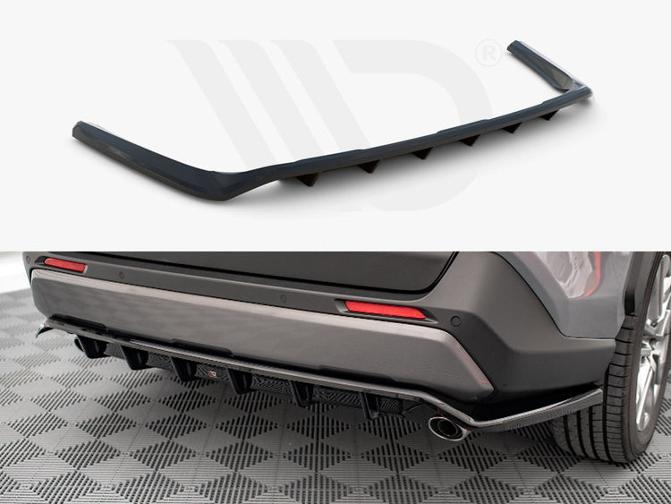 Central Rear Splitter (Vertical Bars) Toyota RAV4 MK5 (2019-) - Wayside Performance 