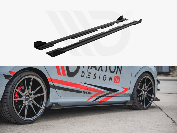 Maxton Racing Side Skirt Splitters (+flaps) Ford Fiesta Mk8 St/ St Line (2017-) - Wayside Performance 