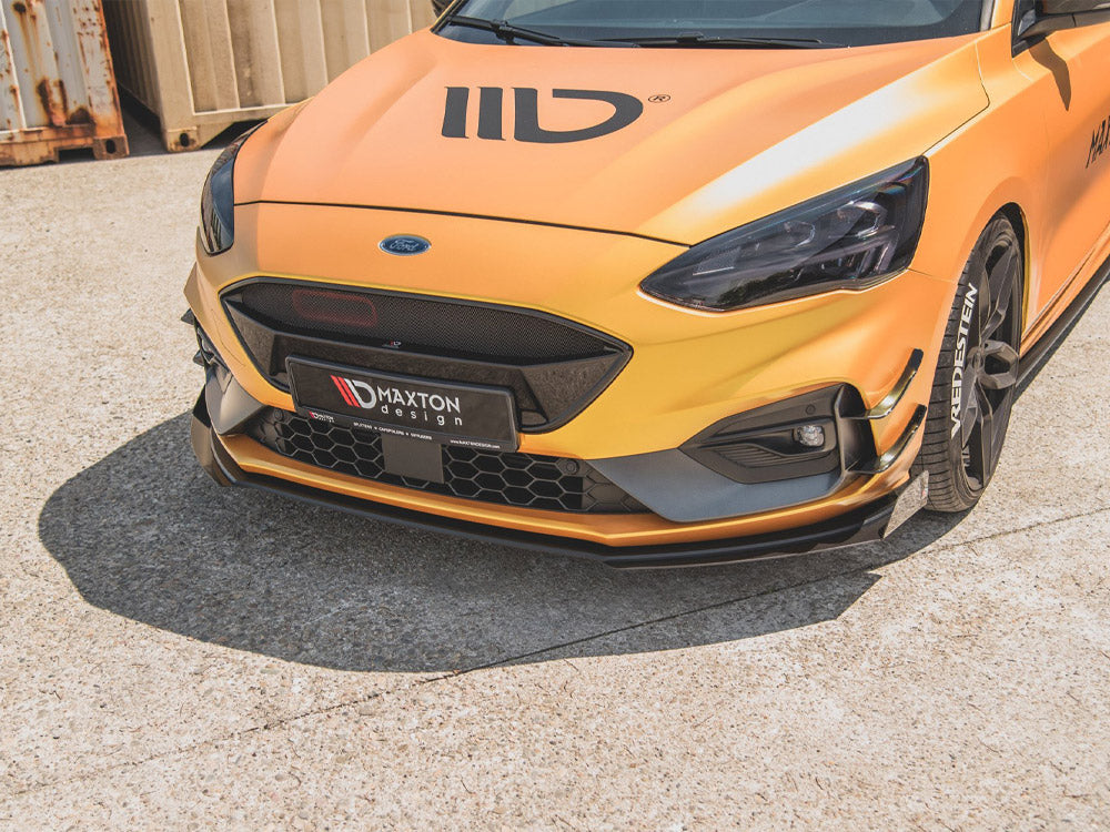 Street Pro Front Splitter (+flaps) Ford Focus St / St-line Mk4 - Wayside Performance 