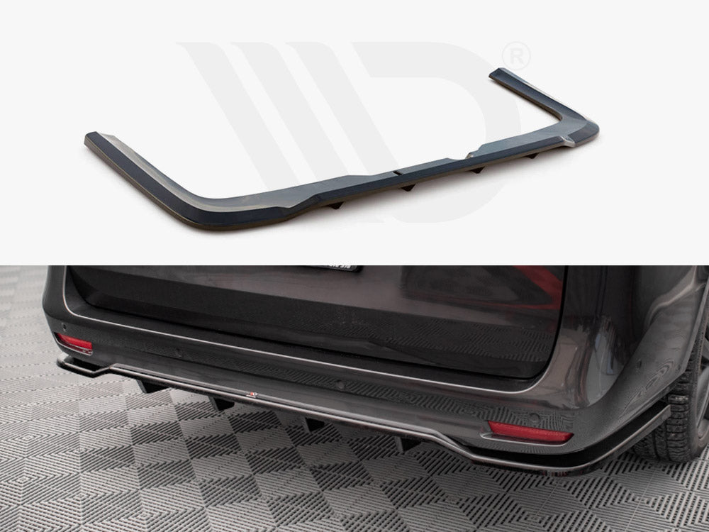 Central Rear Splitter (Vertical Bars) Mercedes V-class Amg-line W447 Facelift (2021-) - Wayside Performance 