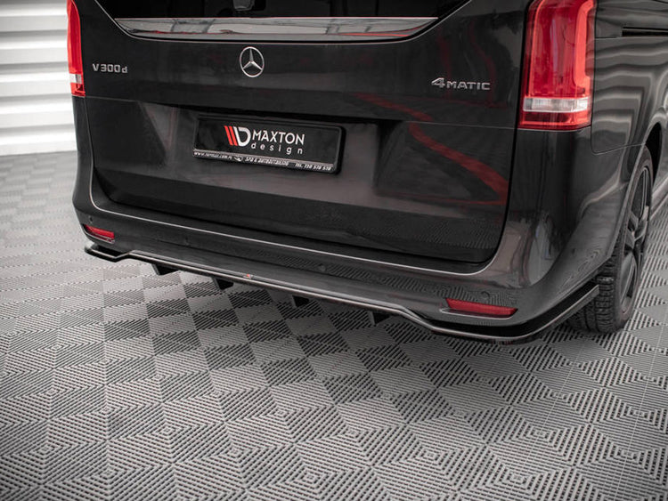 Central Rear Splitter (Vertical Bars) Mercedes V-class Amg-line W447 Facelift (2021-) - Wayside Performance 