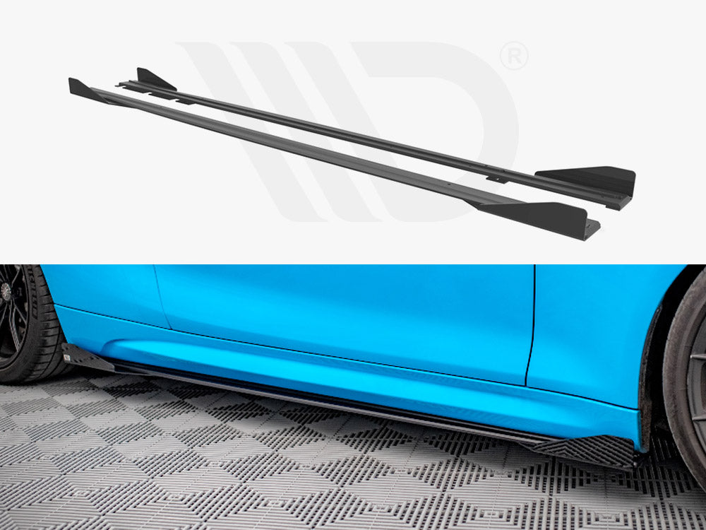 Maxton Design Street Pro Side Skirts Diffusers (+flaps) Bmw M2 F87 (2016-2020) - Wayside Performance