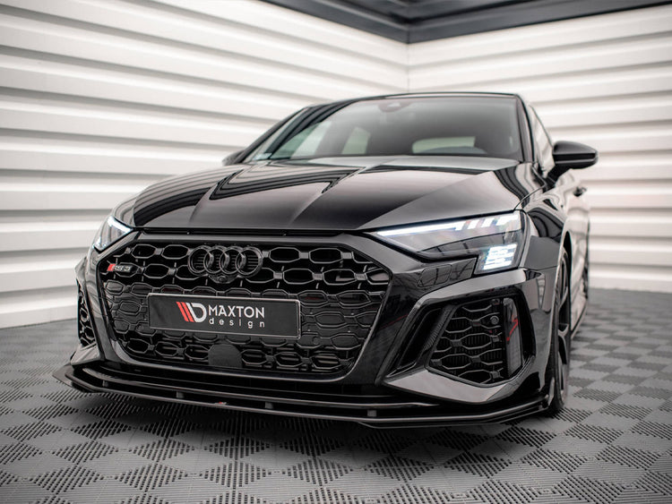 Maxton Design Street Pro Front Splitter V.1 (+flaps) Audi Rs3 8y (2020-) - Wayside Performance 