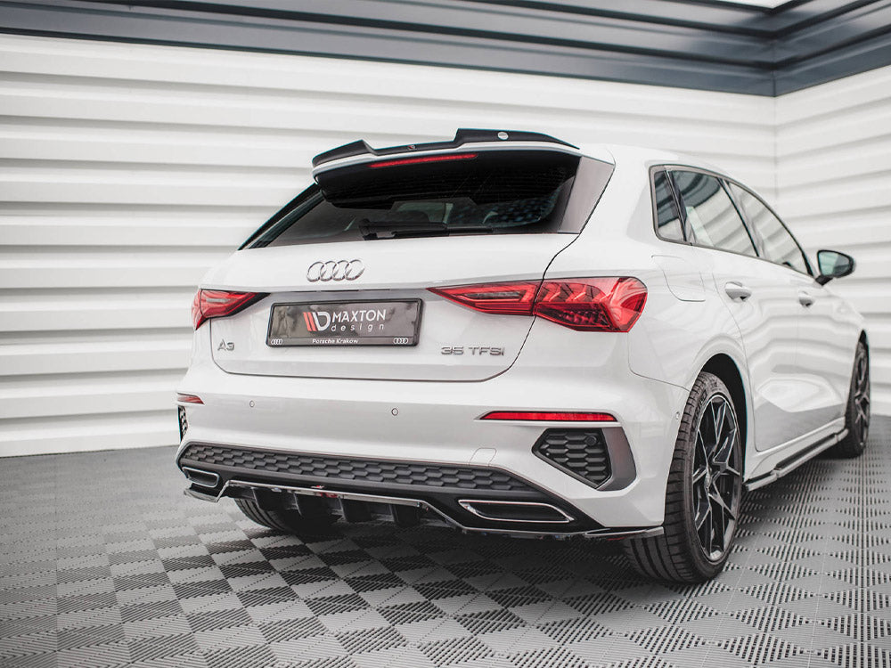 Central Rear Splitter (Vertical Bars) Audi A3 S-Line Sportback 8Y (2020-) - Wayside Performance 
