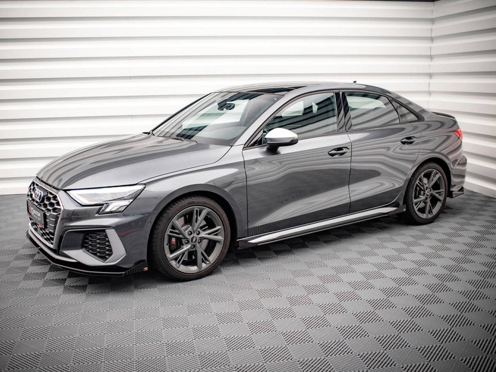Maxton Design Street Pro Side Skirts Diffusers (+flaps) Audi S3 / A3 S-line 8y (2020-) - Wayside Performance 