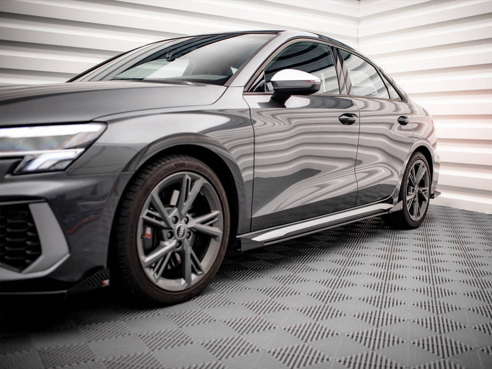 Maxton Design Street Pro Side Skirts Diffusers (+flaps) Audi S3 / A3 S-line 8y (2020-) - Wayside Performance 