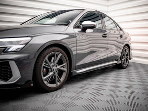 Maxton Design Street Pro Side Skirts Diffusers (+flaps) Audi S3 / A3 S-line 8y (2020-) - Wayside Performance 