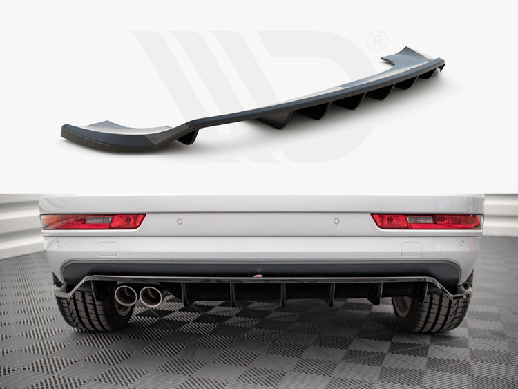 Central Rear Splitter (Vertical Bars) Audi Q3 8U Facelift (2014-2018) - Wayside Performance 
