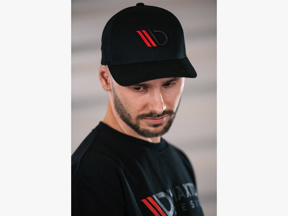 Baseball CAP - Black/red/black - Wayside Performance 