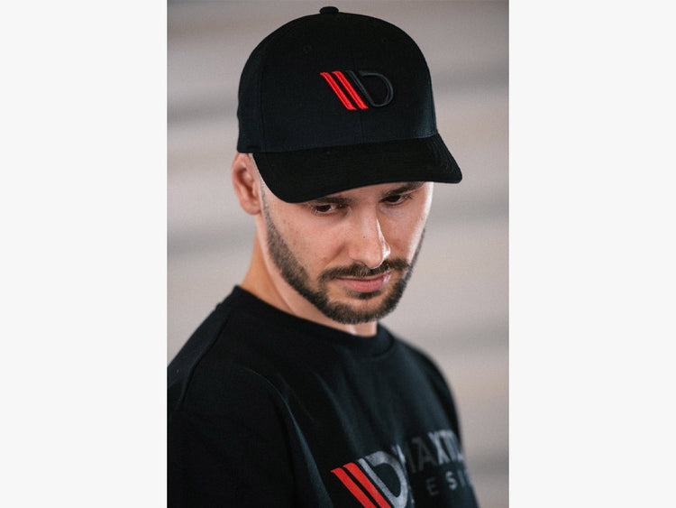 Baseball CAP - Black/red/black - Wayside Performance 