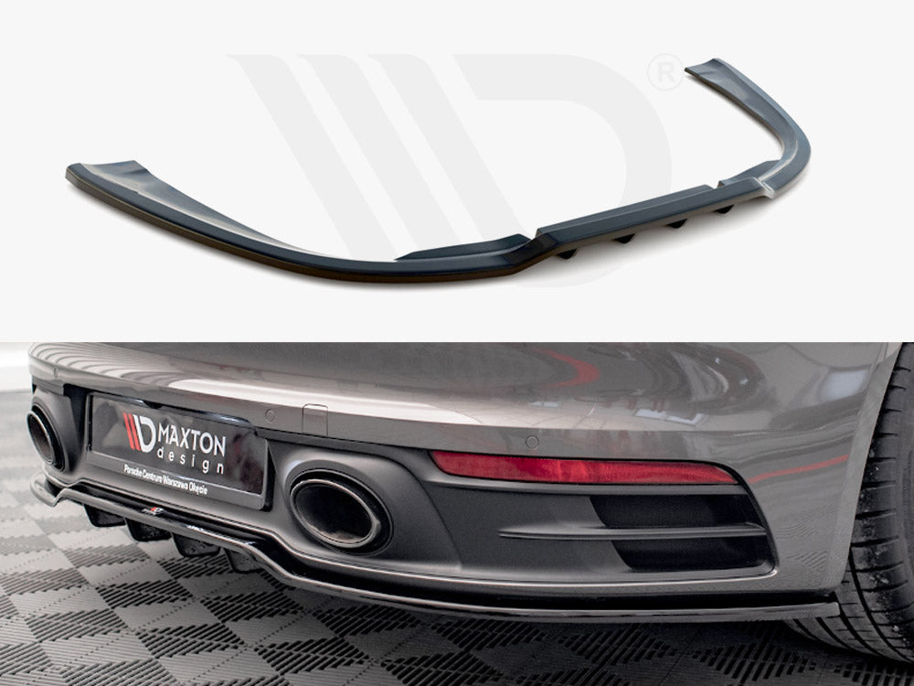 Central Rear Splitter (Vertical Bars) Porsche 911 Carrera 4S 992 (2019-) - Wayside Performance 