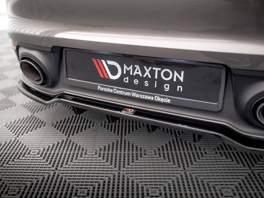 Central Rear Splitter (Vertical Bars) Porsche 911 Carrera 4S 992 (2019-) - Wayside Performance 