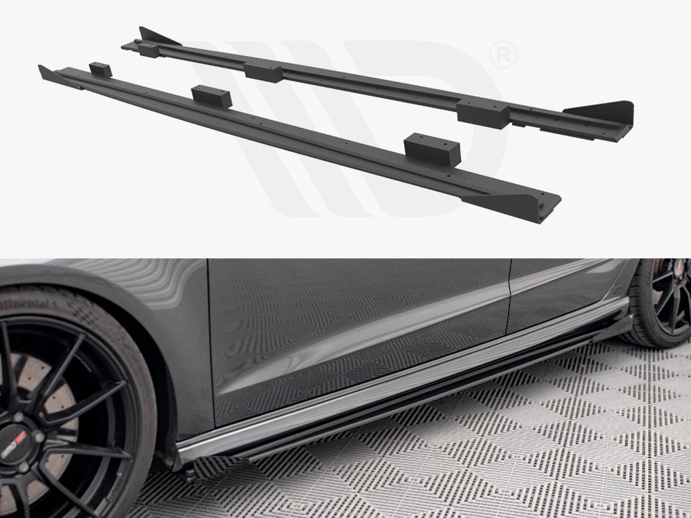 Street Pro Side Skirts Diffusers (+flaps) Audi S3 Sportback 8v Facelift - Wayside Performance 