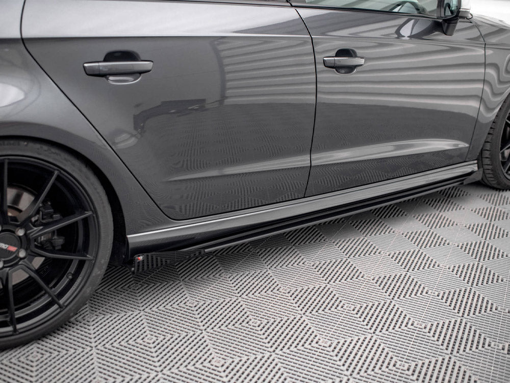 Street Pro Side Skirts Diffusers (+flaps) Audi S3 Sportback 8v Facelift - Wayside Performance 