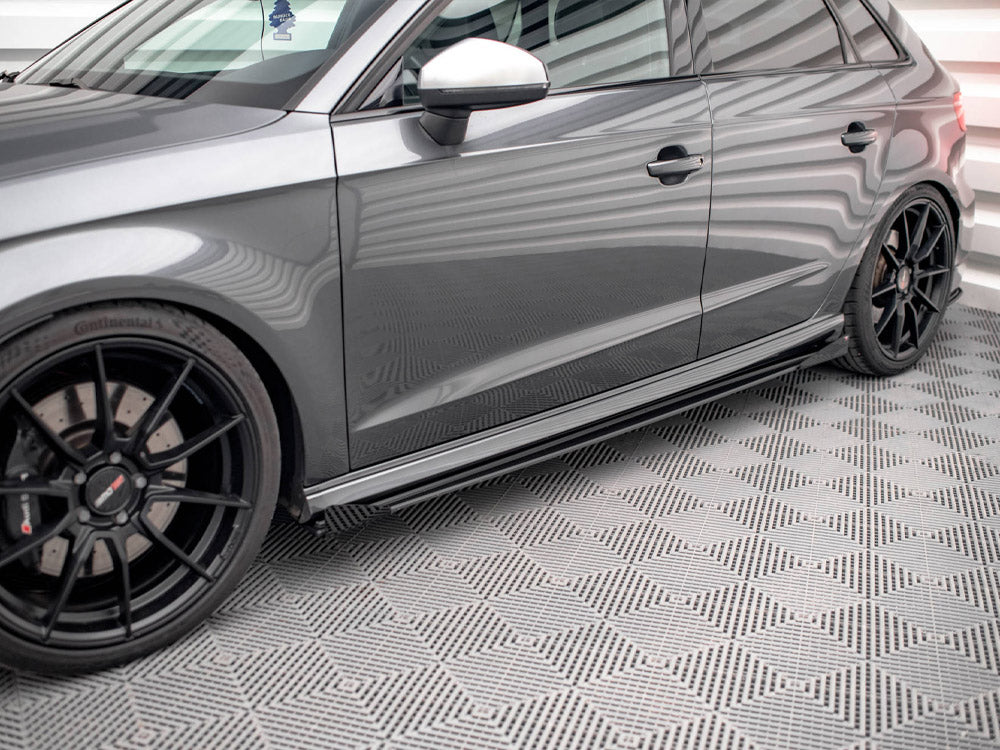 Street Pro Side Skirts Diffusers (+flaps) Audi S3 Sportback 8v Facelift - Wayside Performance 