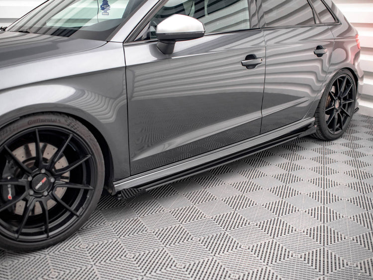Street Pro Side Skirts Diffusers (+flaps) Audi S3 Sportback 8v Facelift - Wayside Performance 