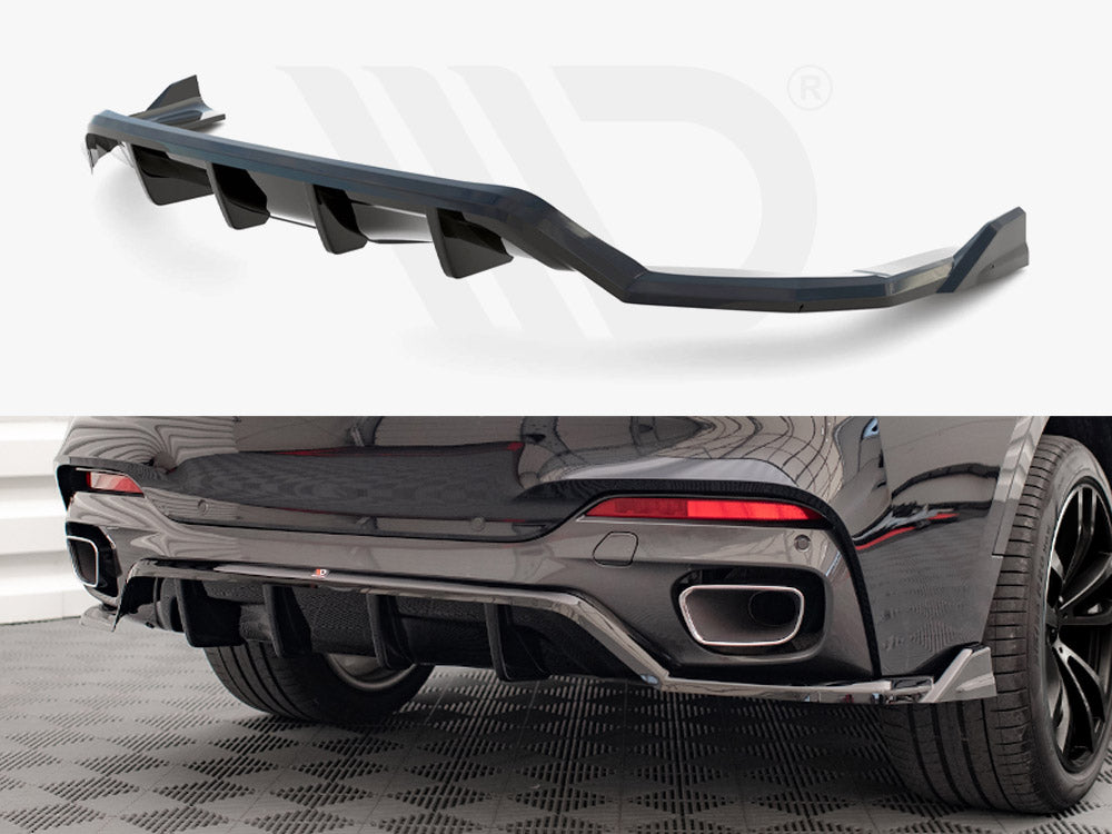 Central Rear Splitter (Vertical Bars) BMW X6 M Sport F16 - Wayside Performance 