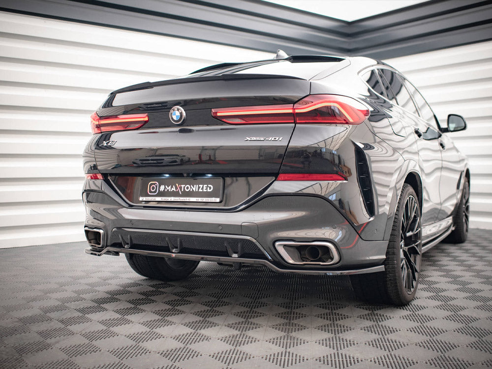 Central Rear Splitter (Vertical Bars) V.3 BMW X6 M-Pack G06 - Wayside Performance 