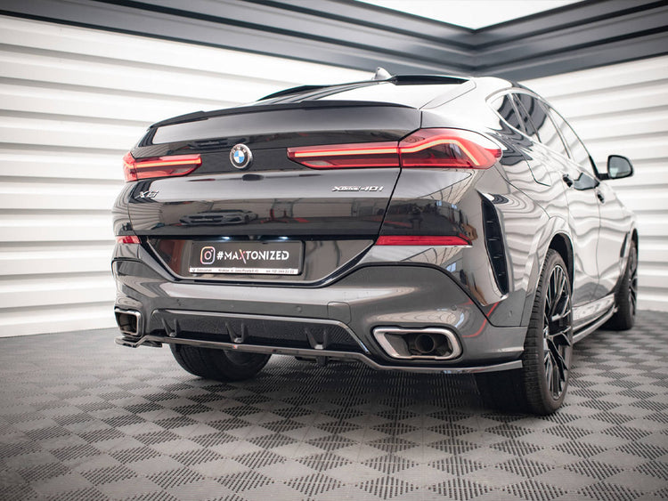 Central Rear Splitter (Vertical Bars) V.3 BMW X6 M-Pack G06 - Wayside Performance 