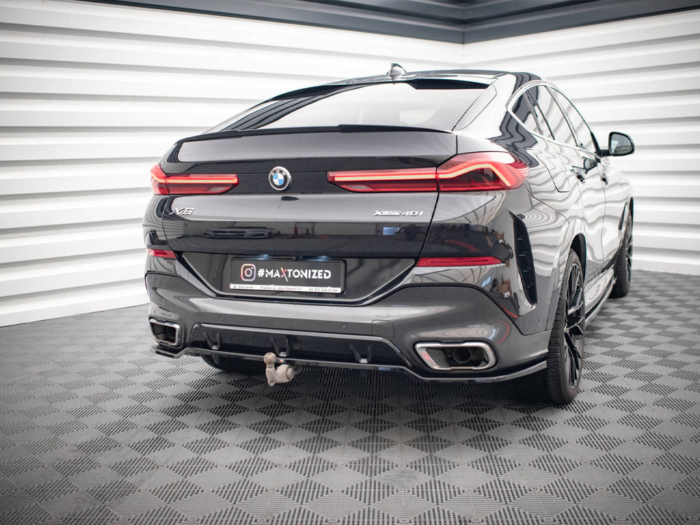 Central Rear Splitter (Vertical Bars) V.3 BMW X6 M-Pack G06 - Wayside Performance 