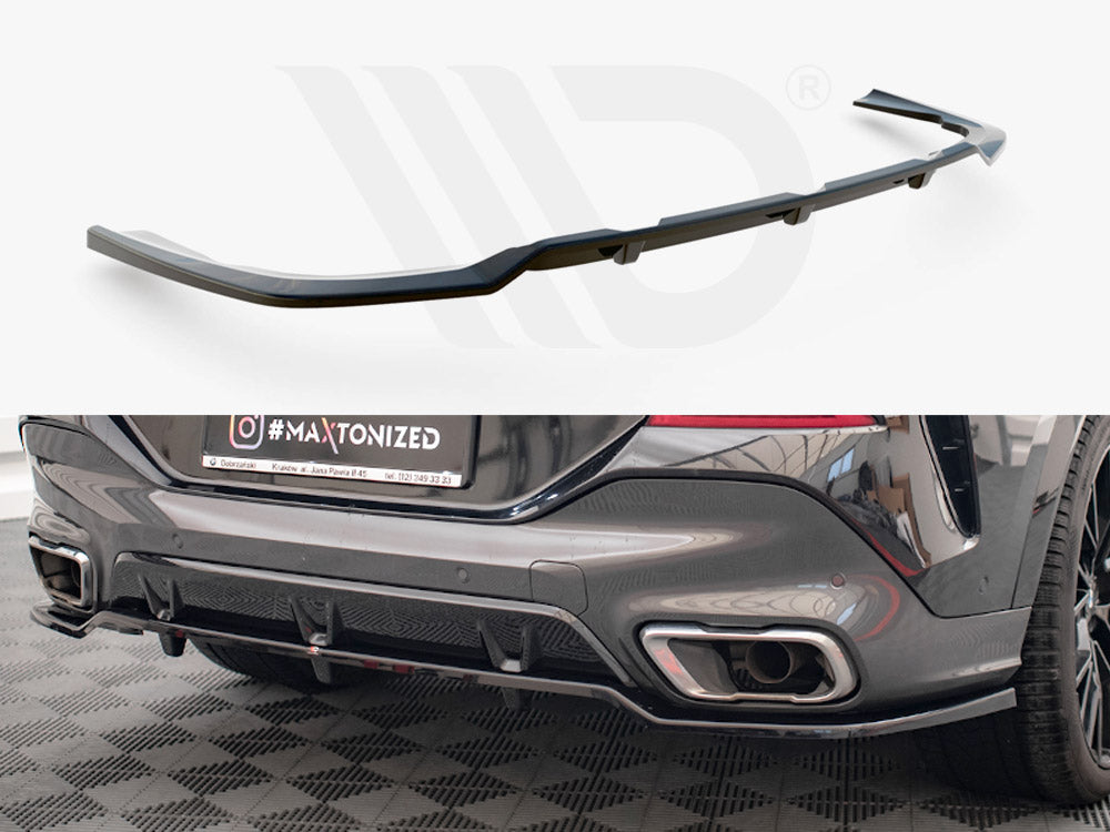 Central Rear Splitter (Vertical Bars) V.2 BMW X6 M-Pack G06 - Wayside Performance 