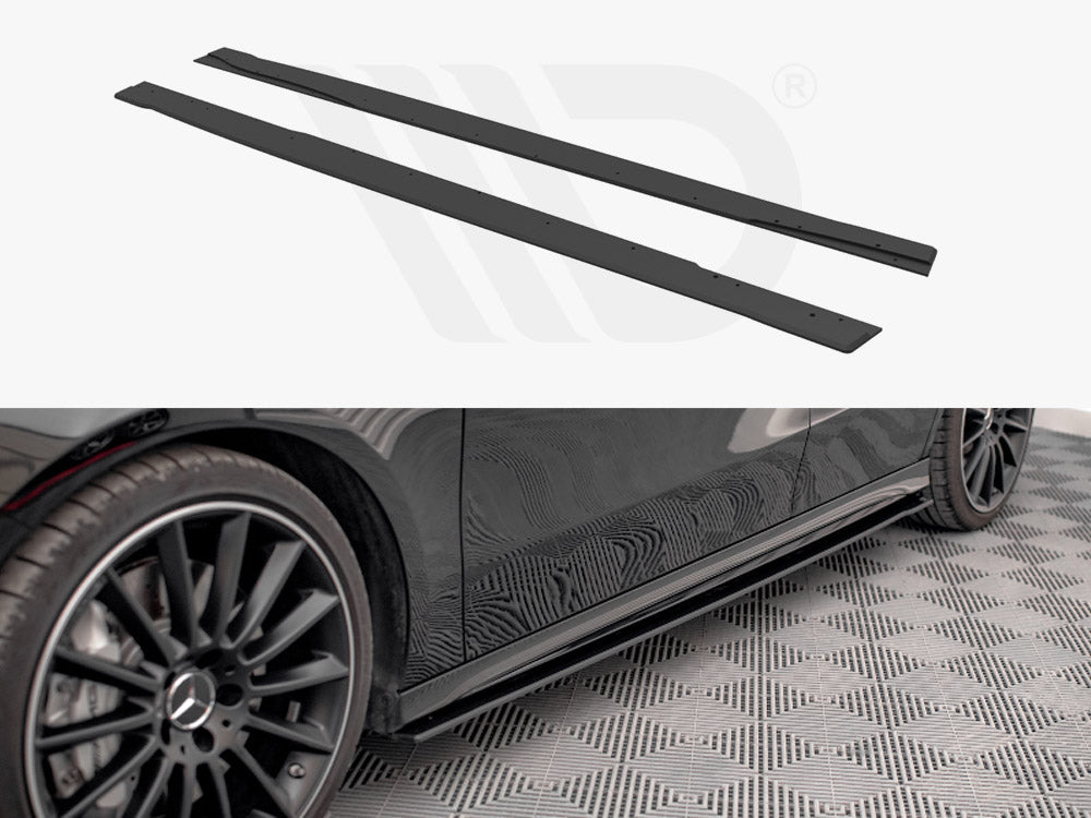 Street PRO Side Skirts Diffusers Mercedes A35 AMG / AMG-Line Aero Pack W177 - Wayside Performance 