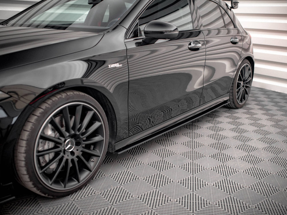 Street PRO Side Skirts Diffusers Mercedes A35 AMG / AMG-Line Aero Pack W177 - Wayside Performance 