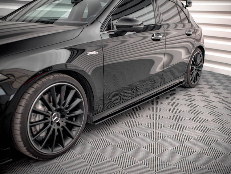 Street PRO Side Skirts Diffusers Mercedes A35 AMG / AMG-Line Aero Pack W177 - Wayside Performance 